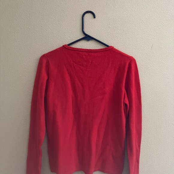Elegance Paris women's sweater, long sleeves, red color.100 % cashmere - Picture 5 of 7
